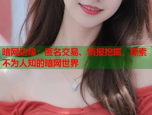 暗网边缘：匿名交易、情报挖掘，探索不为人知的暗网世界  第1张