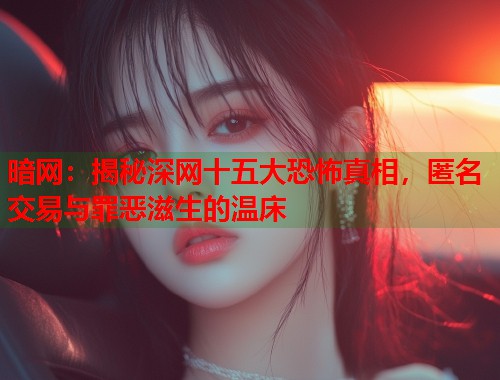 暗网：揭秘深网十五大恐怖真相，匿名交易与罪恶滋生的温床  第1张