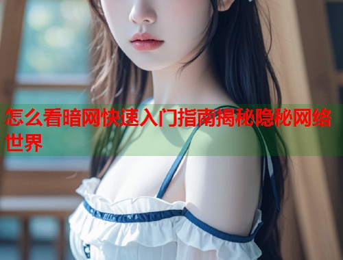 怎么看暗网快速入门指南揭秘隐秘网络世界  第2张
