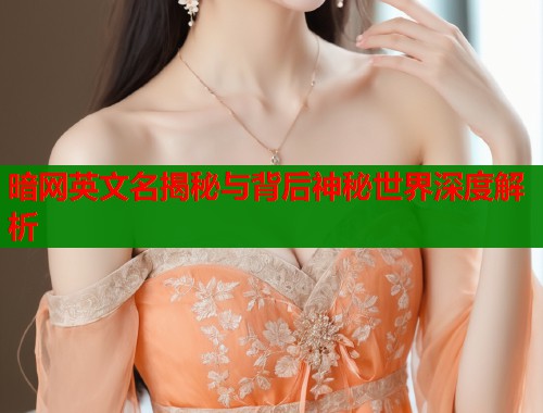 暗网英文名揭秘与背后神秘世界深度解析  第1张